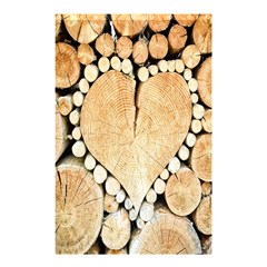 Wooden Heart Shower Curtain 48  x 72  (Small) 