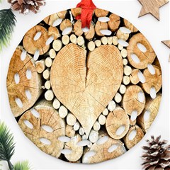 Wooden Heart Ornament (Round Filigree)