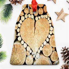 Wooden Heart Ornament (Bell)