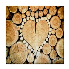 Wooden Heart Face Towel by nate14shop