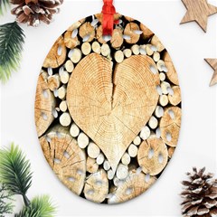 Wooden Heart Ornament (Oval Filigree)