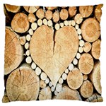 Wooden Heart Large Cushion Case (One Side) Front