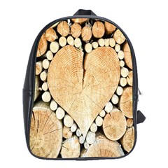 Wooden Heart School Bag (XL)