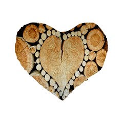 Wooden Heart Standard 16  Premium Heart Shape Cushions