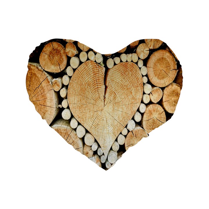 Wooden Heart Standard 16  Premium Heart Shape Cushions