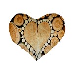 Wooden Heart Standard 16  Premium Heart Shape Cushions Back