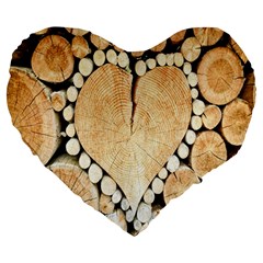 Wooden Heart Large 19  Premium Heart Shape Cushions