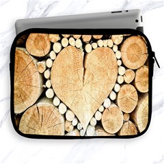 Wooden Heart Apple iPad 2/3/4 Zipper Cases