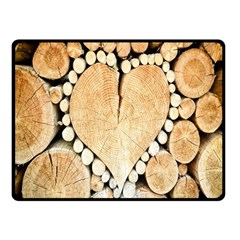 Wooden Heart Double Sided Fleece Blanket (Small) 