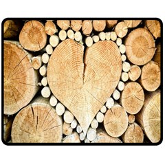 Wooden Heart Double Sided Fleece Blanket (Medium) 