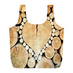 Wooden Heart Full Print Recycle Bag (L)