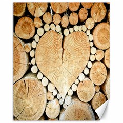 Wooden Heart Canvas 11  X 14  by nate14shop