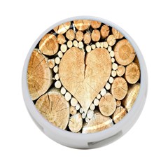 Wooden Heart 4-port Usb Hub (two Sides) by nate14shop