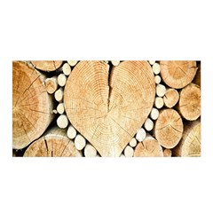 Wooden Heart Satin Wrap 35  x 70 