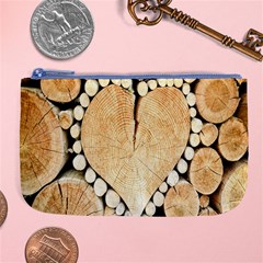 Wooden Heart Large Coin Purse by nate14shop