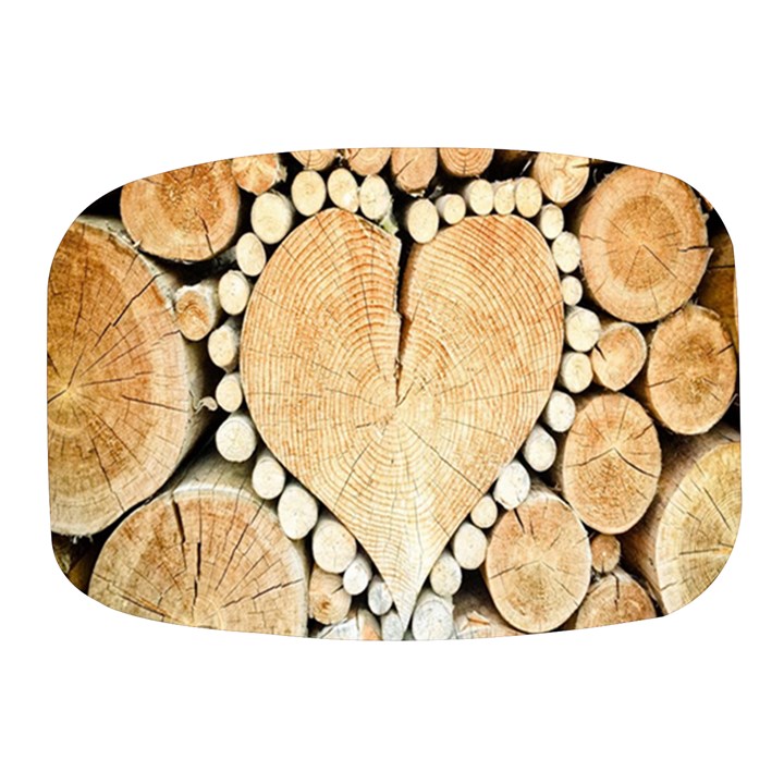 Wooden Heart Mini Square Pill Box