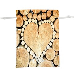 Wooden Heart  Lightweight Drawstring Pouch (XL)