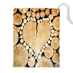 Wooden Heart Drawstring Pouch (4XL)