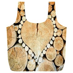 Wooden Heart Full Print Recycle Bag (xxl) by nate14shop