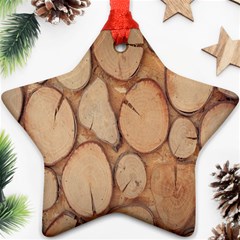 Wood-logs Ornament (star) by nate14shop