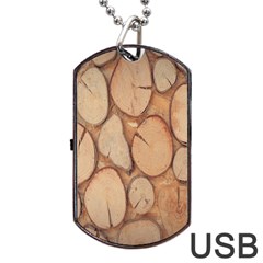 Wood-logs Dog Tag Usb Flash (two Sides)