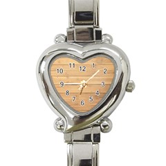 Wood-panel Heart Italian Charm Watch