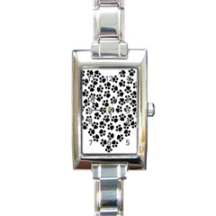 Abstract-black-white Rectangle Italian Charm Watch by nate14shop