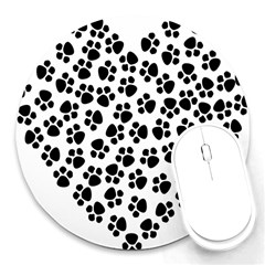 Abstract-black-white Round Mousepads by nate14shop