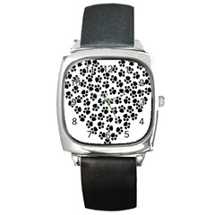 Abstract-black-white Square Metal Watch by nate14shop