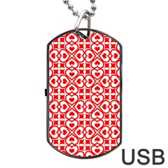 Background-heart Dog Tag Usb Flash (one Side) by nate14shop