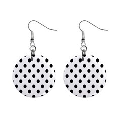 Black-and-white-polka-dot-pattern-background-free-vector Mini Button Earrings by nate14shop