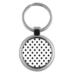 Black-and-white-polka-dot-pattern-background-free-vector Key Chain (Round) Front