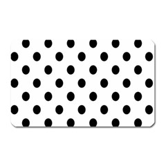 Black-and-white-polka-dot-pattern-background-free-vector Magnet (rectangular) by nate14shop