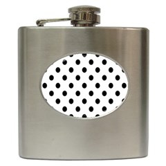 Black-and-white-polka-dot-pattern-background-free-vector Hip Flask (6 Oz) by nate14shop