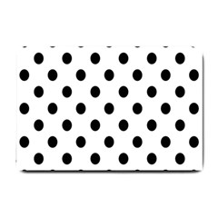 Black-and-white-polka-dot-pattern-background-free-vector Small Doormat  by nate14shop