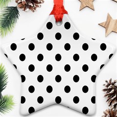 Black-and-white-polka-dot-pattern-background-free-vector Star Ornament (two Sides) by nate14shop