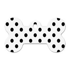 Black-and-white-polka-dot-pattern-background-free-vector Dog Tag Bone (two Sides) by nate14shop