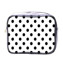 Black-and-white-polka-dot-pattern-background-free-vector Mini Toiletries Bag (one Side) by nate14shop