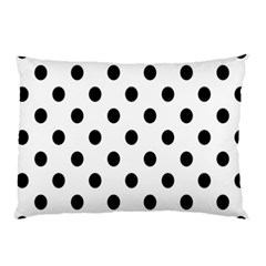 Black-and-white-polka-dot-pattern-background-free-vector Pillow Case by nate14shop