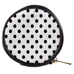 Black-and-white-polka-dot-pattern-background-free-vector Mini Makeup Bag by nate14shop