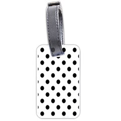 Black-and-white-polka-dot-pattern-background-free-vector Luggage Tag (one Side) by nate14shop