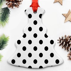 Black-and-white-polka-dot-pattern-background-free-vector Ornament (christmas Tree)  by nate14shop