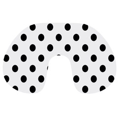 Black-and-white-polka-dot-pattern-background-free-vector Travel Neck Pillow by nate14shop