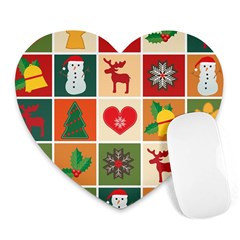 Christmas-pattern Heart Mousepads by nate14shop