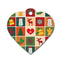 Christmas-pattern Dog Tag Heart (one Side) by nate14shop