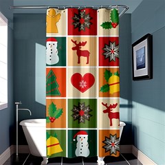 Christmas-pattern Shower Curtain 36  X 72  (stall)  by nate14shop