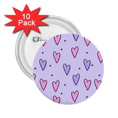 Heart-purple-pink-love 2 25  Buttons (10 Pack)  by nate14shop