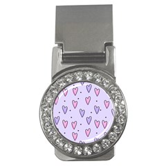 Heart-purple-pink-love Money Clips (cz)  by nate14shop