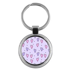 Heart-purple-pink-love Key Chain (round) by nate14shop