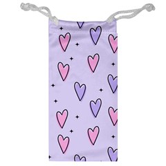 Heart-purple-pink-love Jewelry Bag by nate14shop